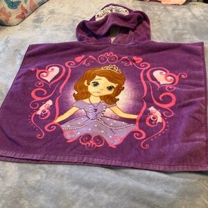 Disney Sofia the First Purple Poncho Towel